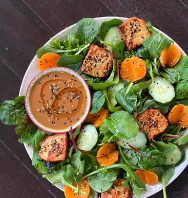 Grilled Tofu and Clementine Salad with Sesame-Miso Vinaigrette Recipe